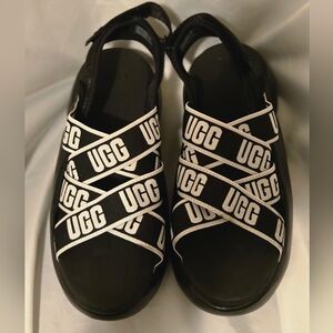 UGG Women's Strappy Black and White Sandals